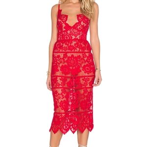 For Love & Lemons Gianna Dress Red